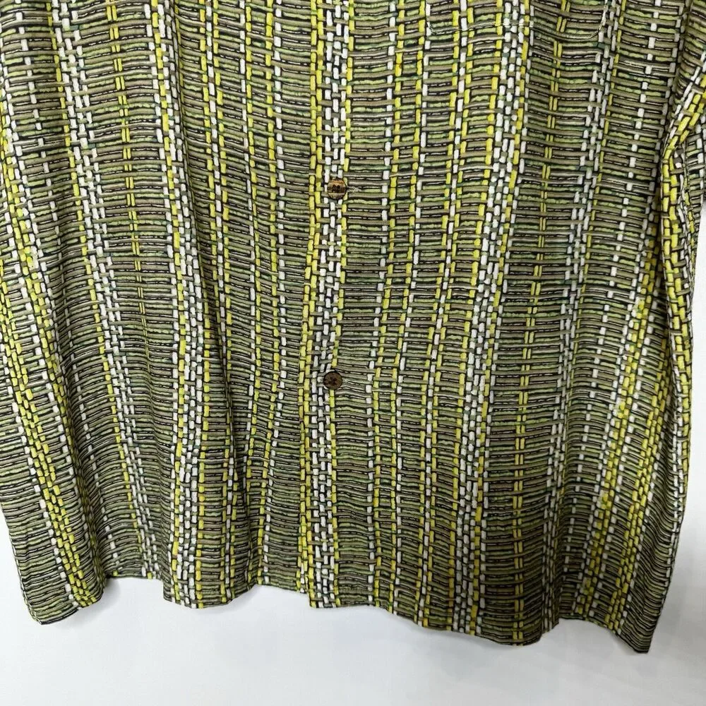 Vintage Aloha Banana Republic Hawaiian Mens Large Rayon Collar Shirt Bamboo